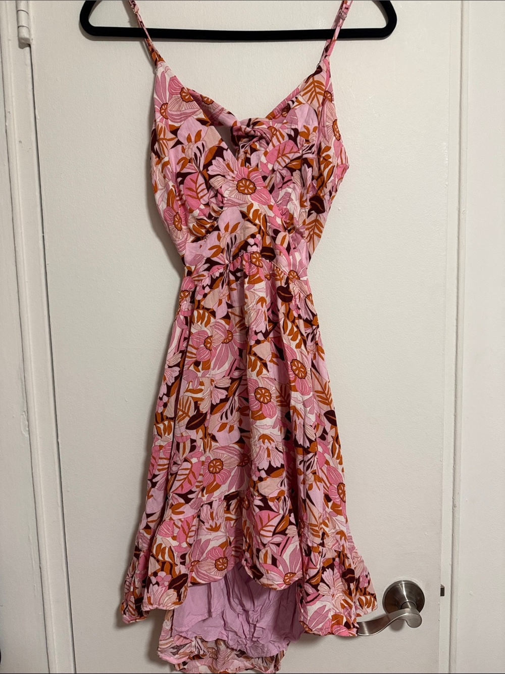 Lulus Pink Floral Spaghetti Strap Sundress